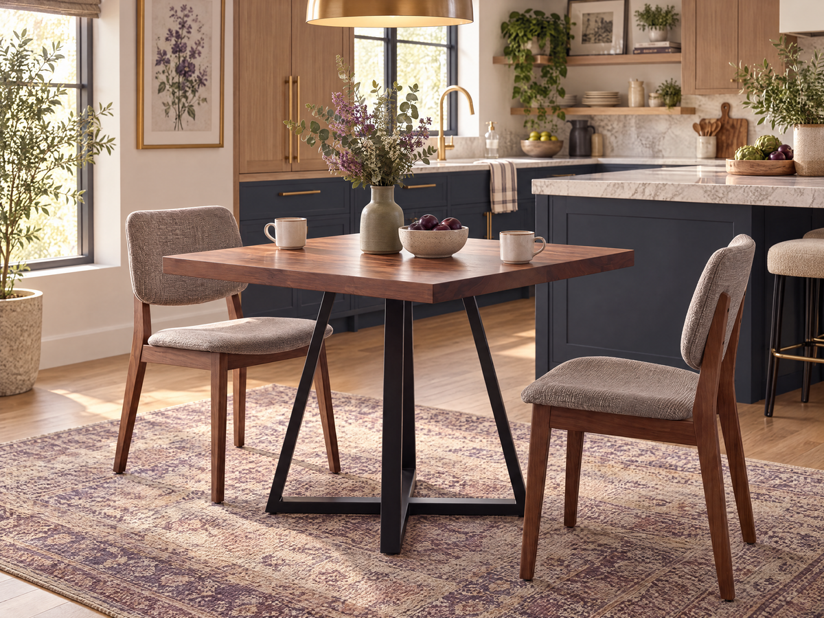Solid Walnut Breakfast Table: 5 Size Options to Seat 2-4