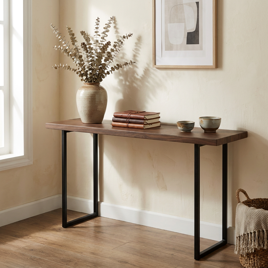 Solid Walnut Console Table: 3 Size Options
