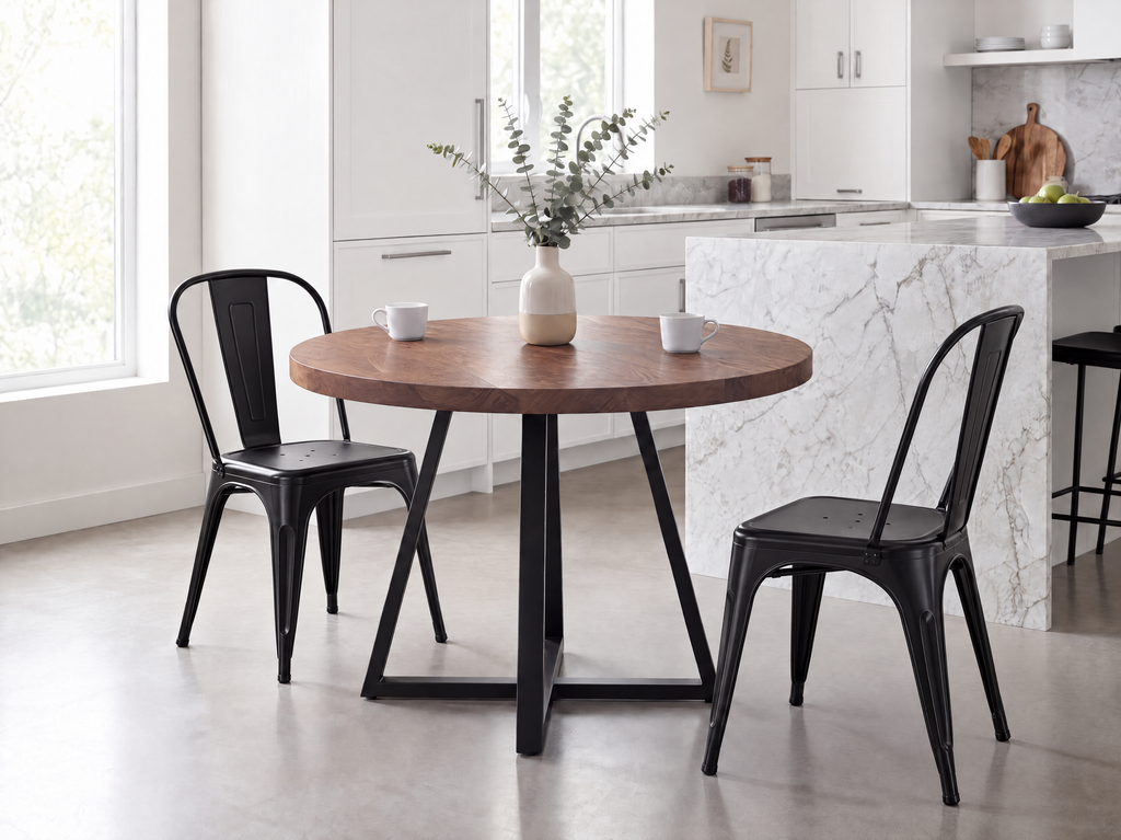 Solid Walnut Breakfast Table: 5 Size Options to Seat 2-4