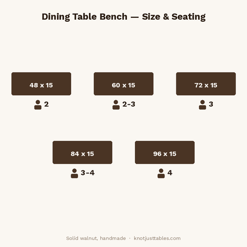 Dining Bench: 5 Size Options to Seat 2-4