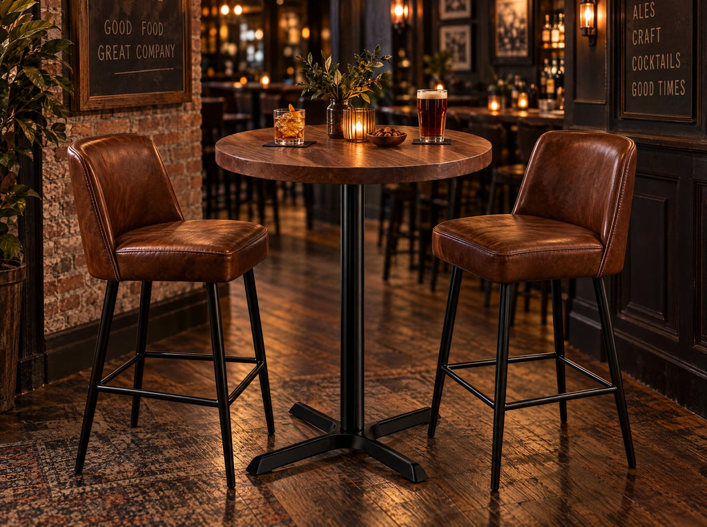 Solid Walnut High Top Bar Table: 42" Bar Height, 5 Sizes