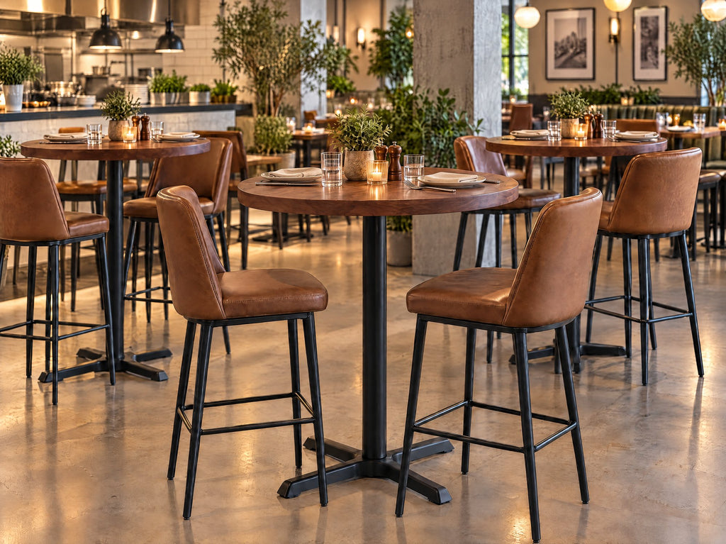 Solid Walnut High Top Bar Table: 42" Bar Height, 5 Sizes
